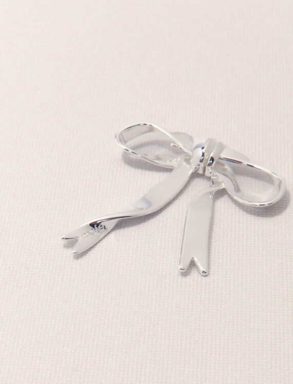 Silver bow earring -  - MAJE