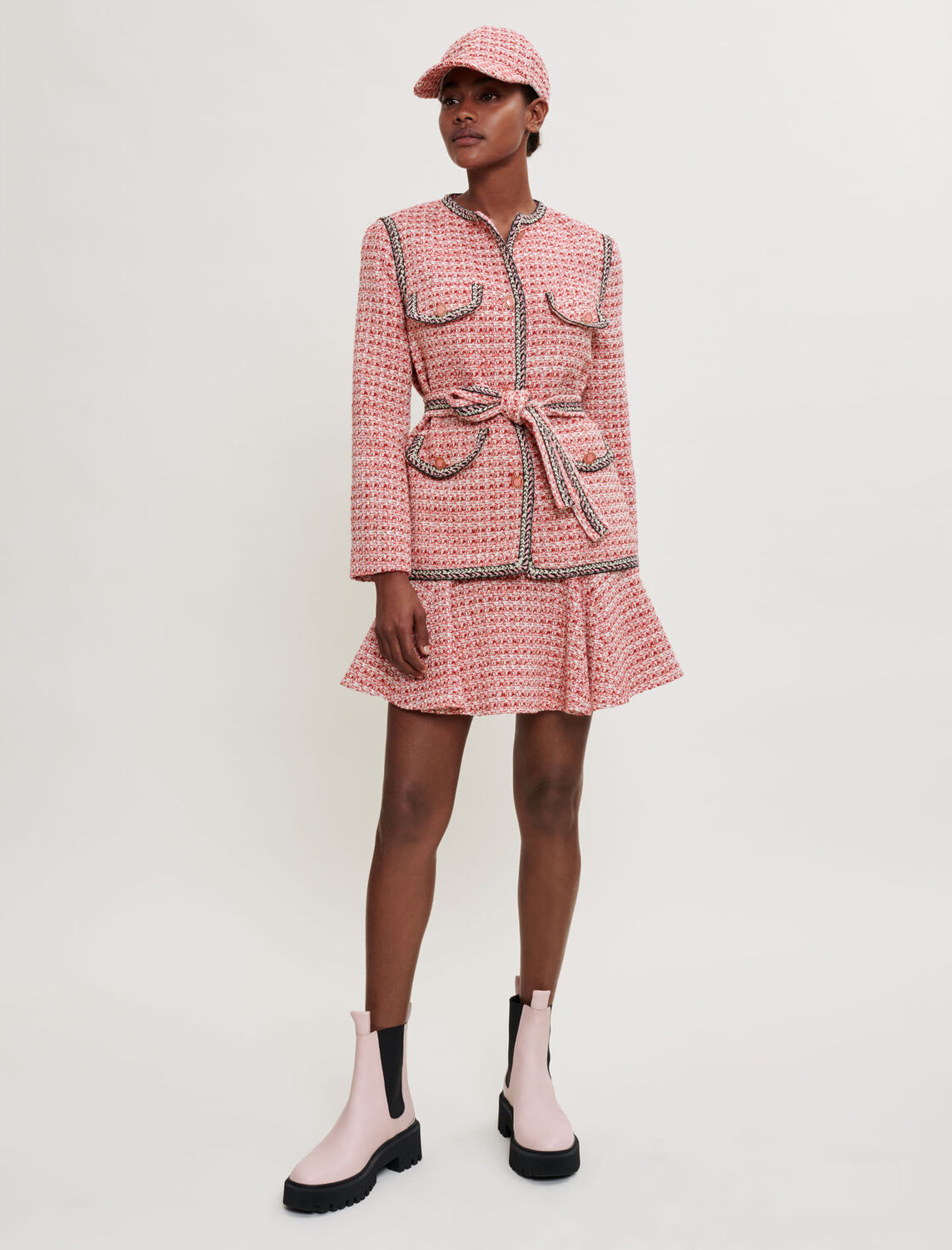 Tweed jacket with ethnic braids - Tops - MAJE