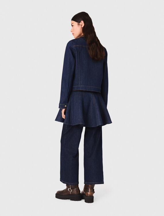 Denim jacket with faux leather - Blazers & Jackets - MAJE