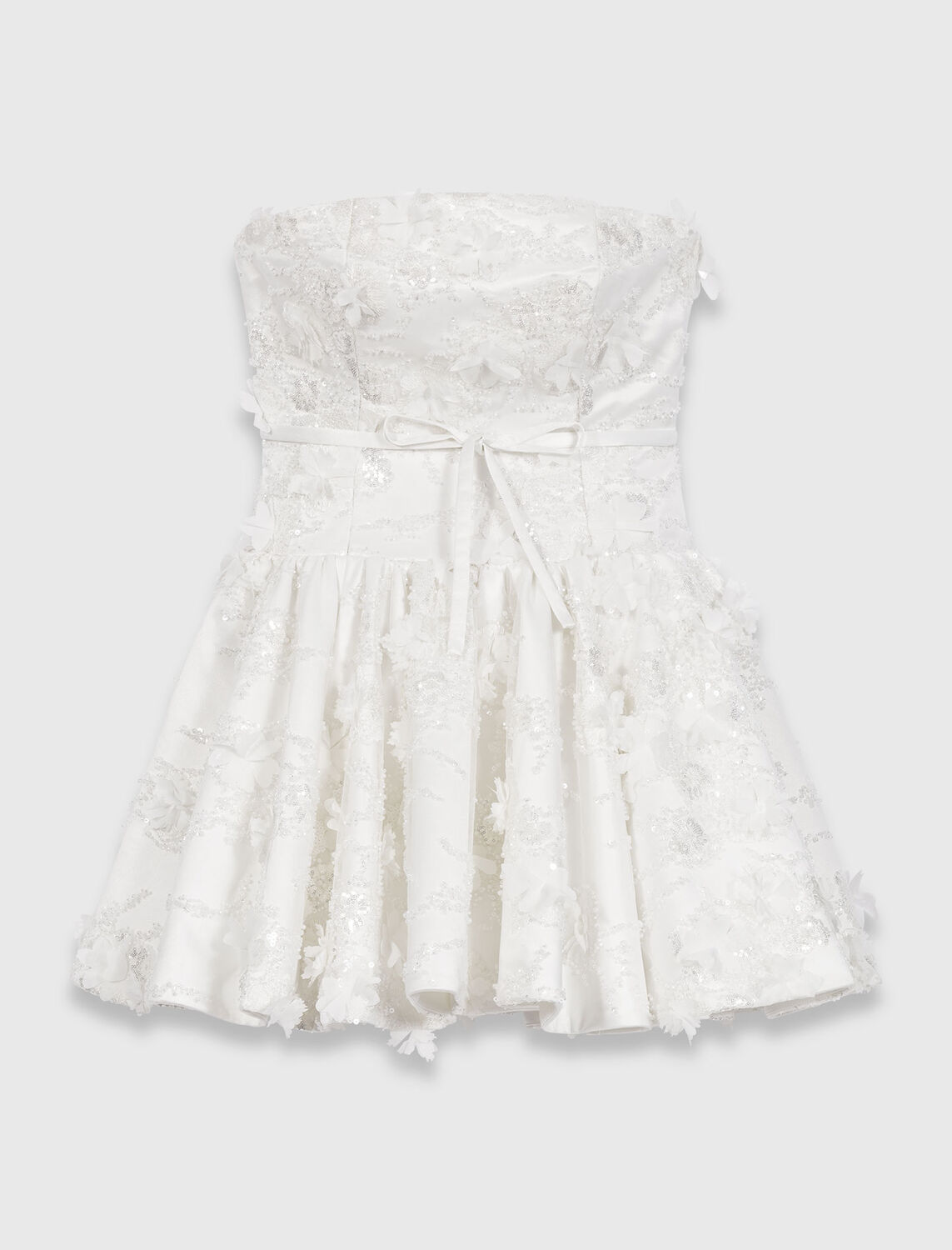 Short embroidered strapless dress - Dresses - MAJE