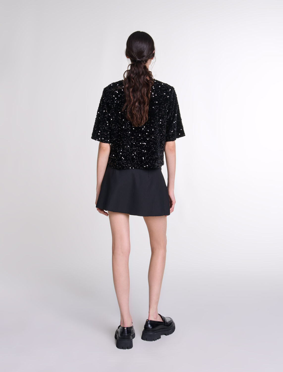 Sequinned velvet top - Fall-Winter Collection - MAJE