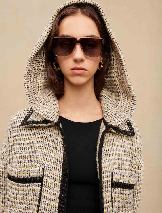 Tweed hooded coat - Coats & Jackets - MAJE