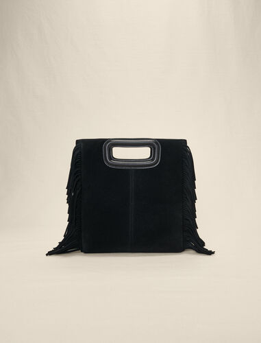Embroidered studded leather M bag : M Bag color Black