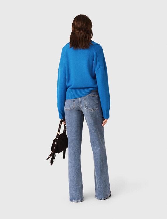 Open polo collar cardigan - Sweaters & Cardigans - MAJE