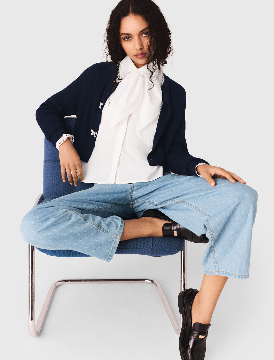 Bow jewellery button cardigan - Sweaters & Cardigans - MAJE