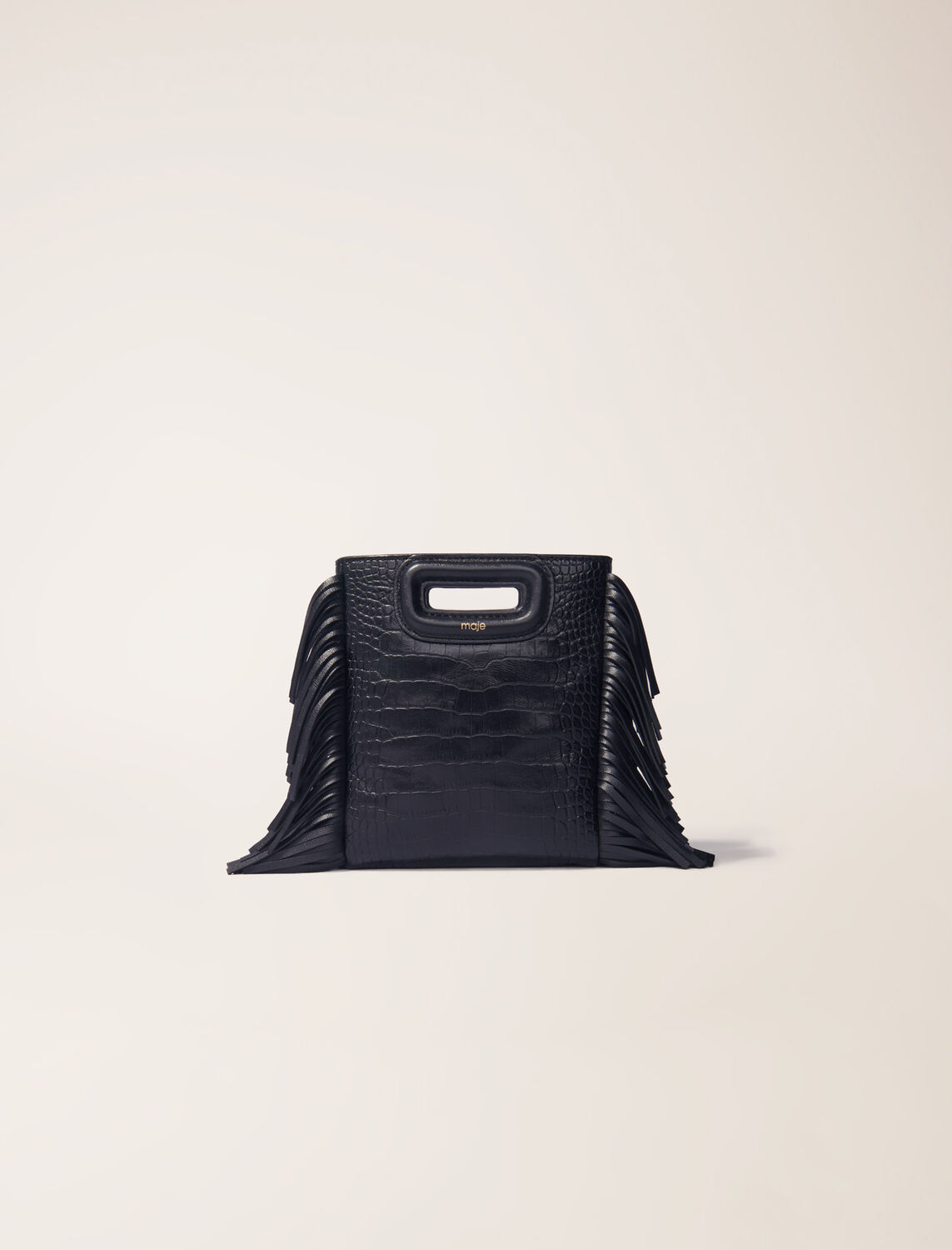 Mini embossed-leather M bag with chain - M Bag - MAJE