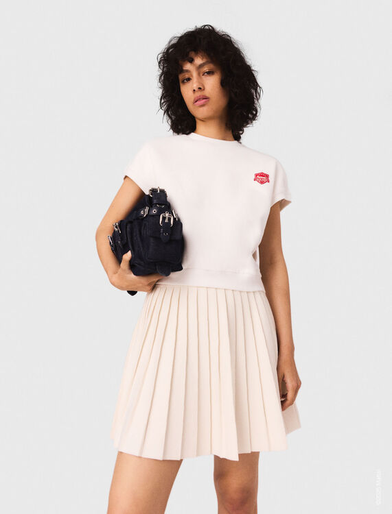 Embroidered logo crop sweatshirt - Tops - MAJE