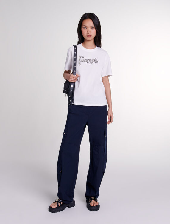Paris rhinestone T-shirt : Fall-Winter Collection color Pink