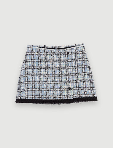 Checked tweed skirt : Skirts & Shorts color Blue