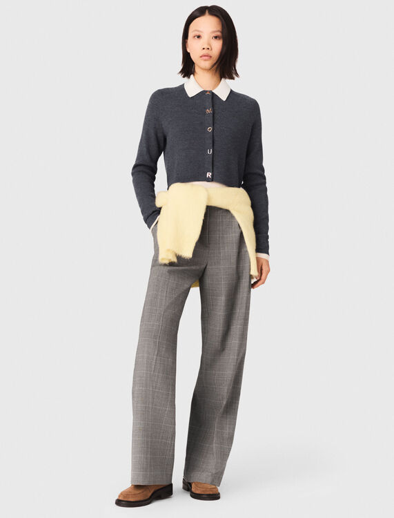 Round-neck rib knit cardigan - Sweaters & Cardigans - MAJE