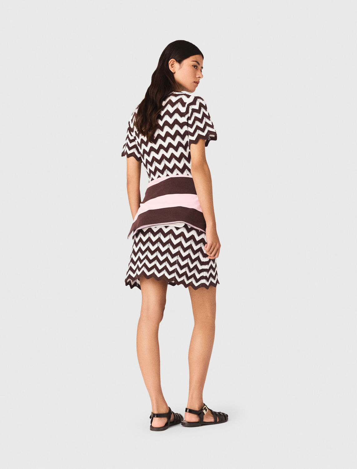 Zigzag crochet dress - Dresses - MAJE