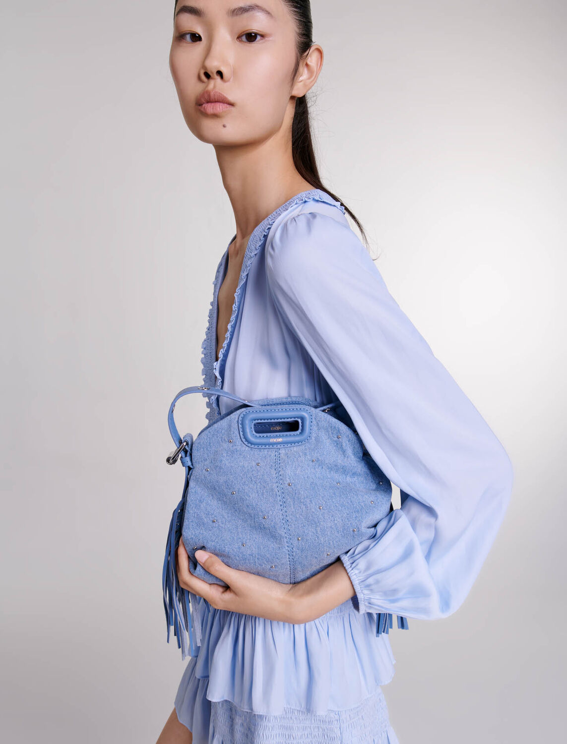 Blue ruffled dress - 30% Off - MAJE