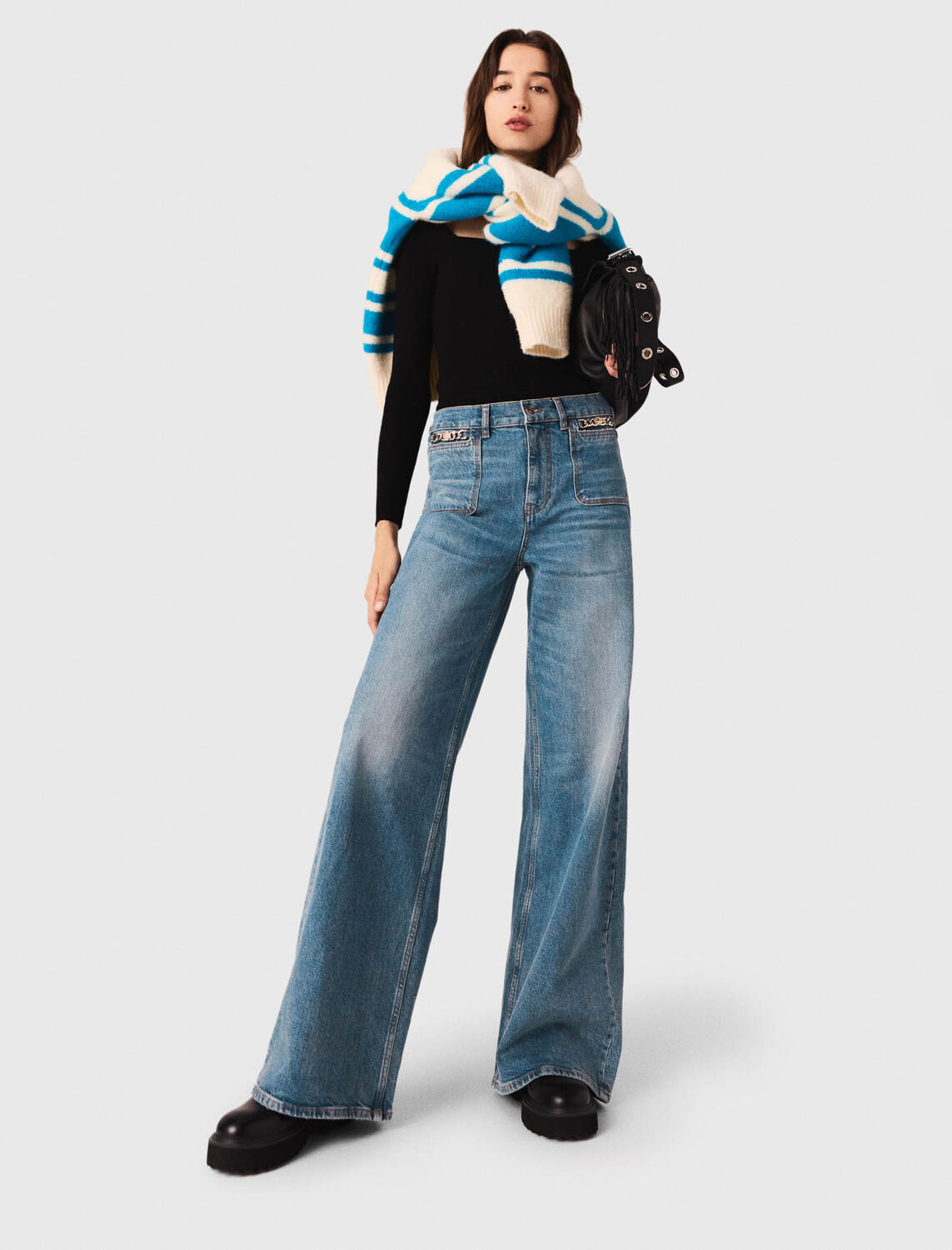 maje : Trousers & Jeans 顏色 蓝色/BLUE