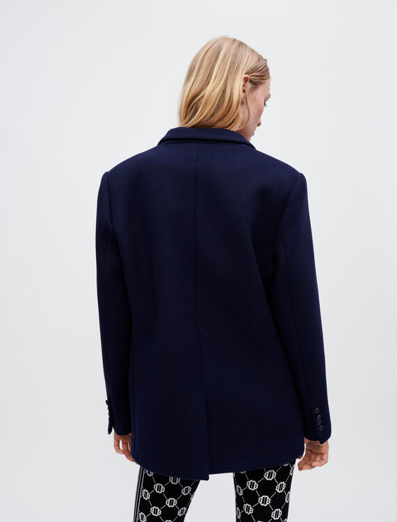Oversized wool broadcloth coat - Coats & Jackets - MAJE