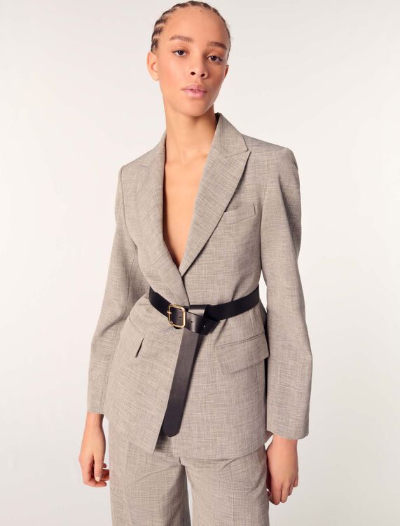 Belted suit jacket - Blazers & Jackets - MAJE