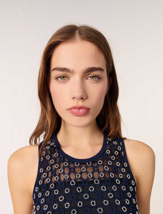 Beaded crochet maxi dress - Dresses - MAJE