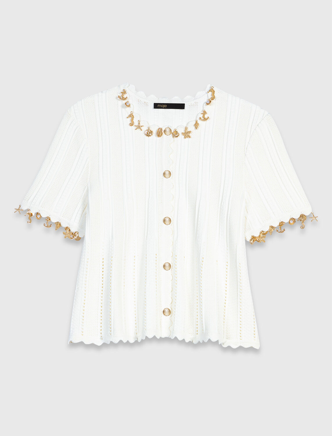 Gold jewellery cardigan - Sweaters & Cardigans - MAJE