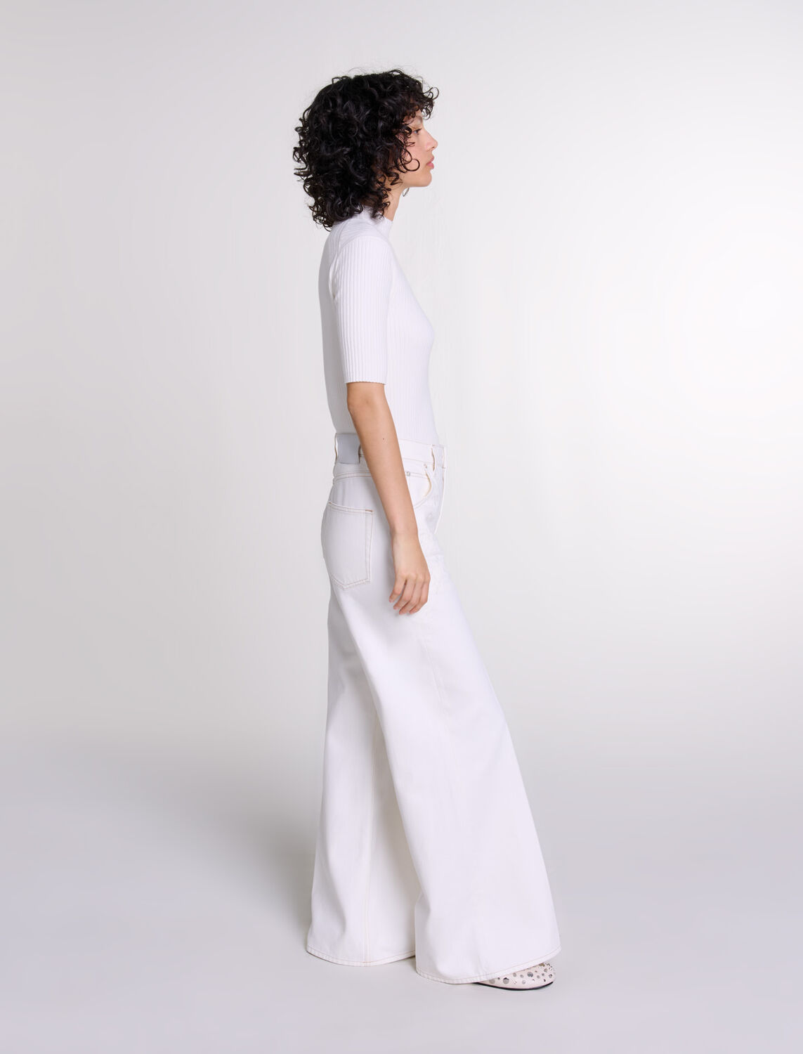 Embroidered high-waisted jeans - Qixi Collection - MAJE