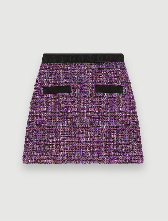 Contrasting purple tweed skirt - Skirts & Shorts - MAJE