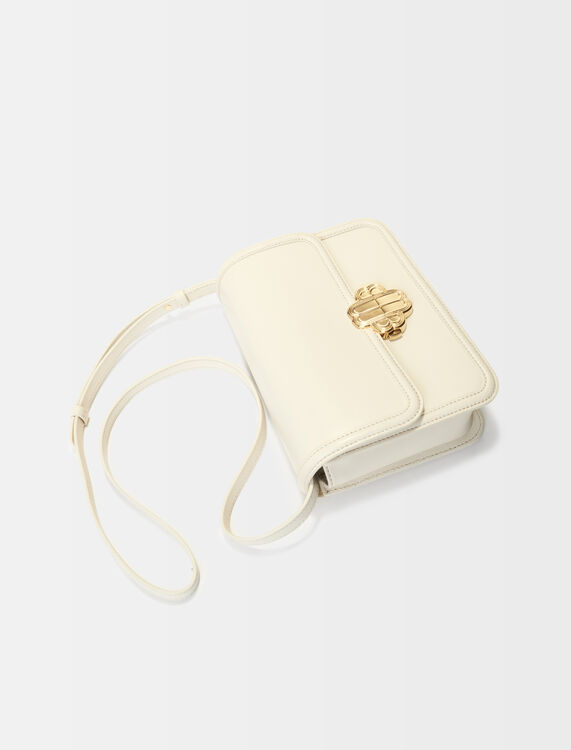 Leather bag with clover clasp -  - MAJE