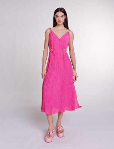 Openwork midi dress : Dresses color Pink