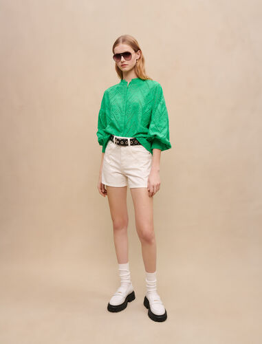 Embroidered shirt : Shirts color Green