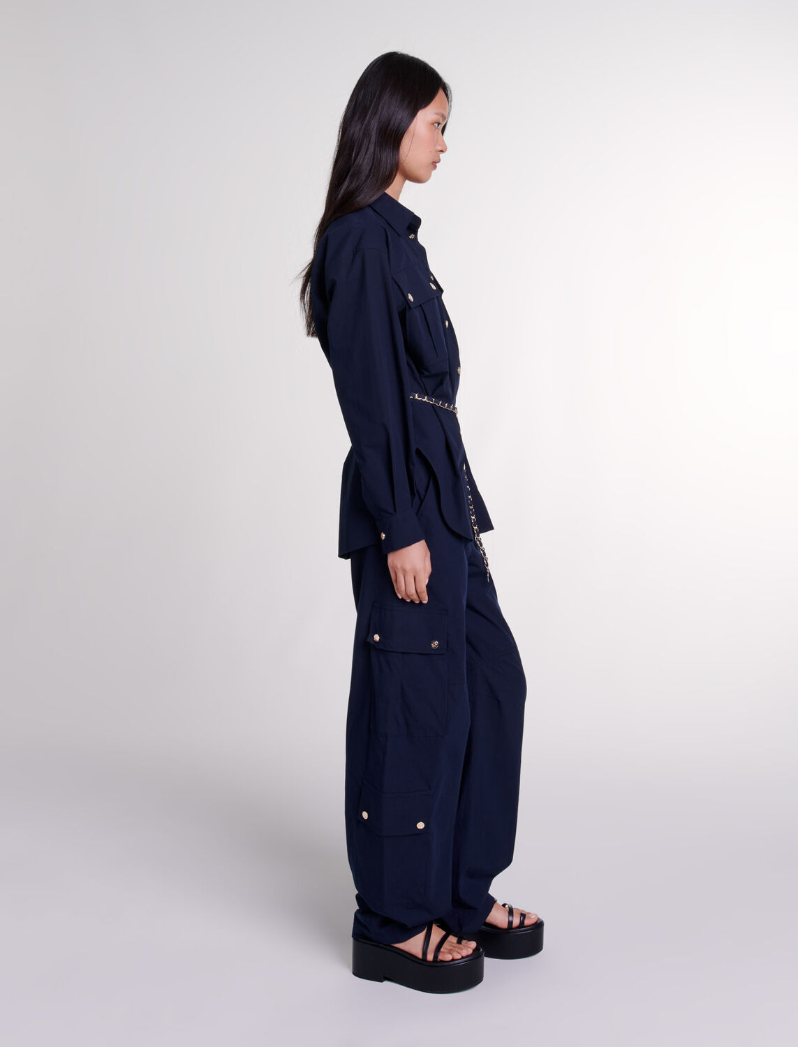 Belted long shirt - Fall-Winter Collection - MAJE