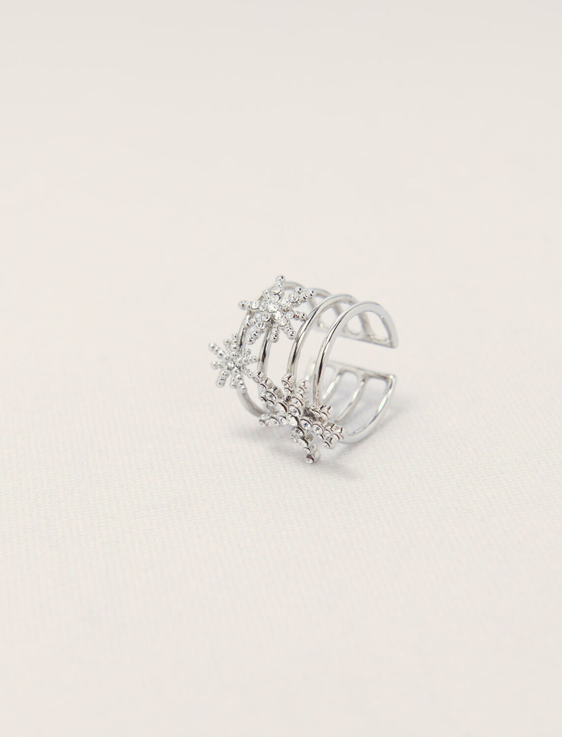 Rhinestone star ring : Jewelry color Silver