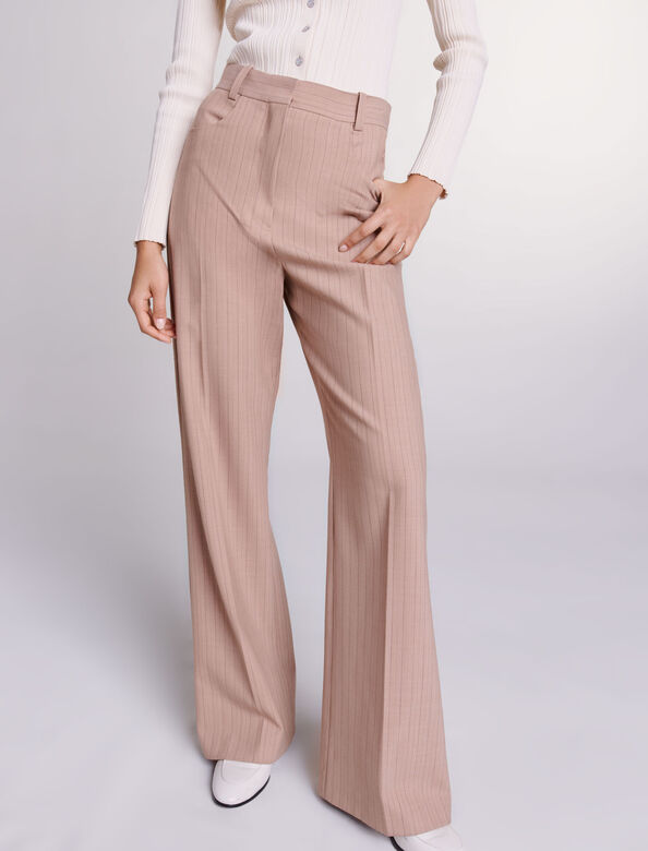 High-waisted trousers : View All color Beige