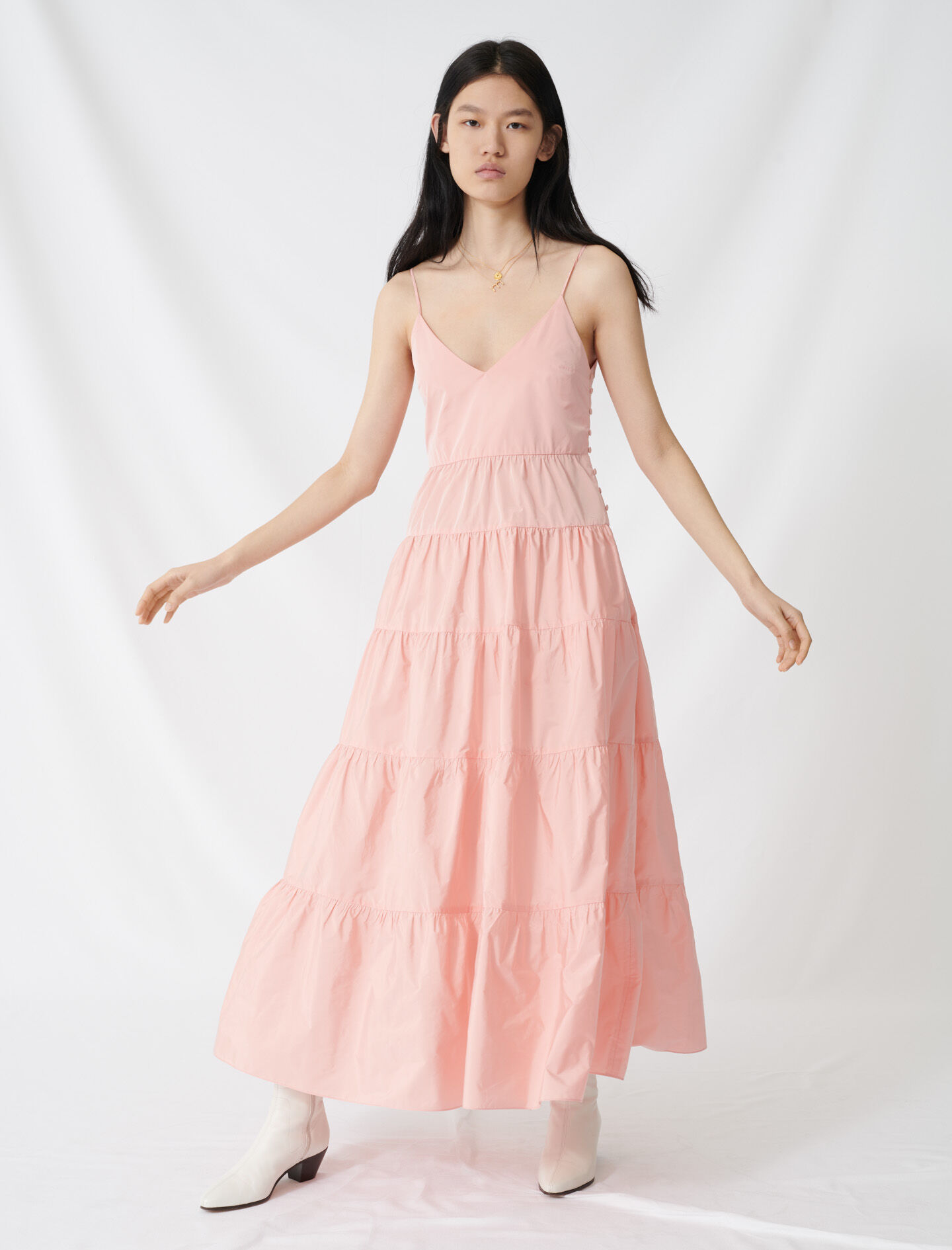 pale pink maxi dress