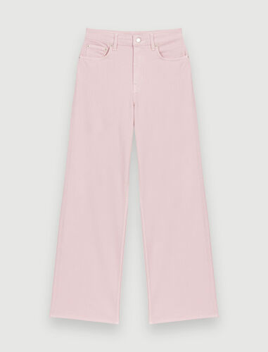 Pink wide-leg jeans : Trousers & Jeans color Parma Violet
