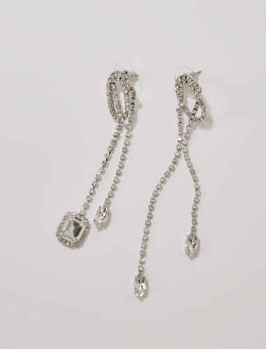 Rhinestone earrings : Jewelry color Silver