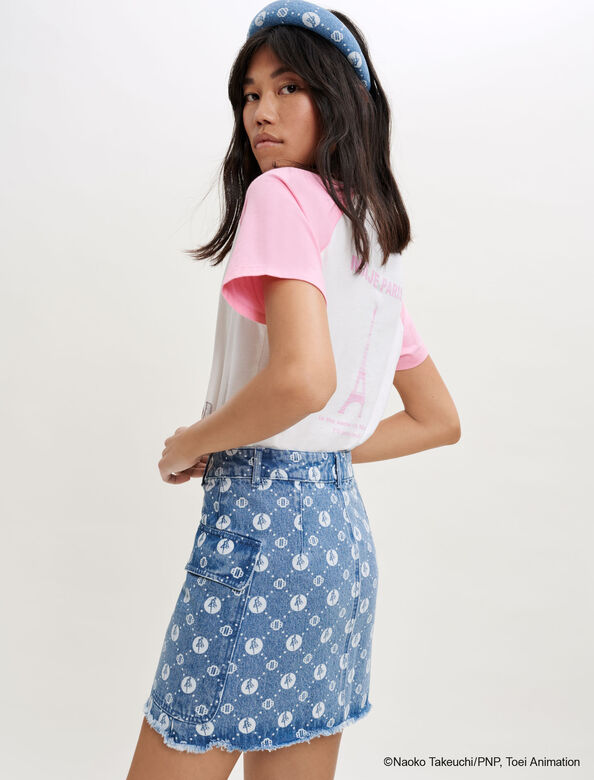 Sailor Moon monogrammed denim skirt : Skirts & Shorts color Blue