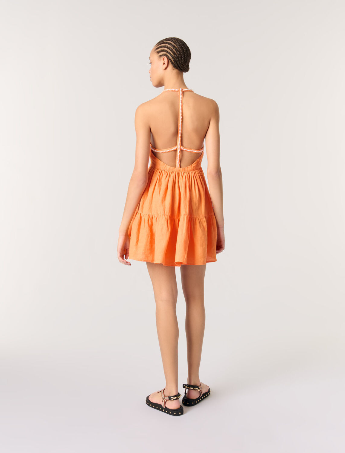 Short linen dress - Dresses - MAJE