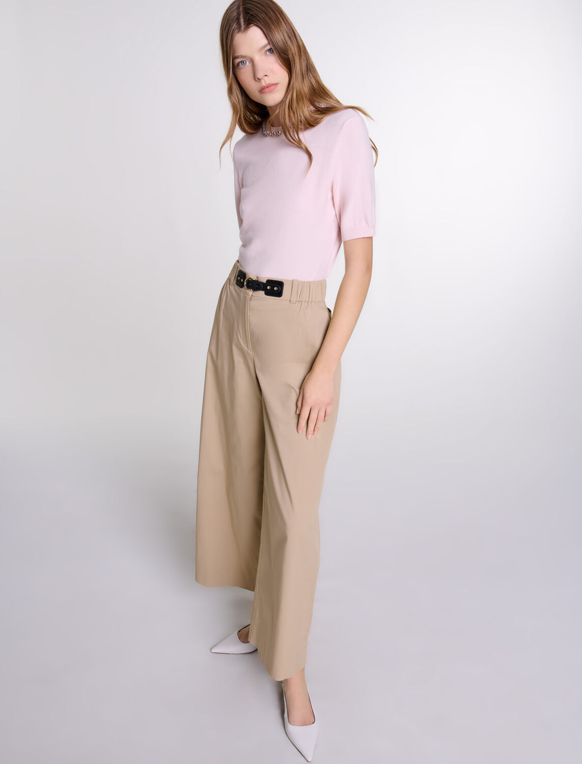 maje : Trousers & Jeans 顏色 米色/