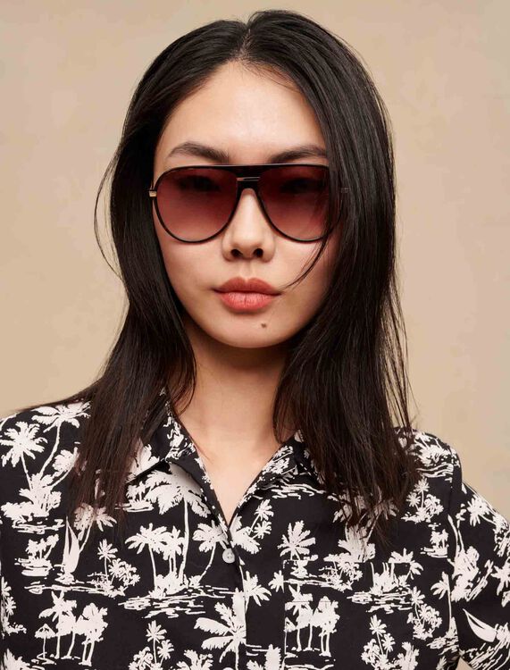 Short shirt with palm print - Tops & T-shirts - MAJE