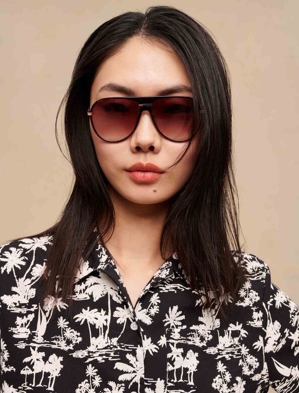 Short shirt with palm print : Tops & T-shirts color 