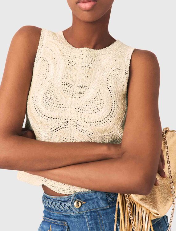 Sleeveless crochet-knit top - Tops - MAJE