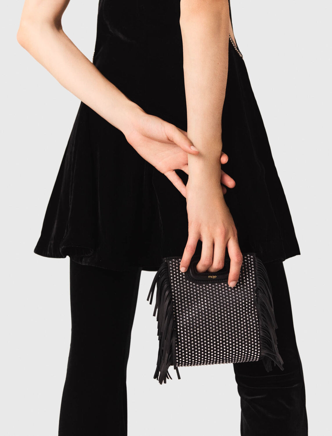 Short velvet dress : Dresses color Black