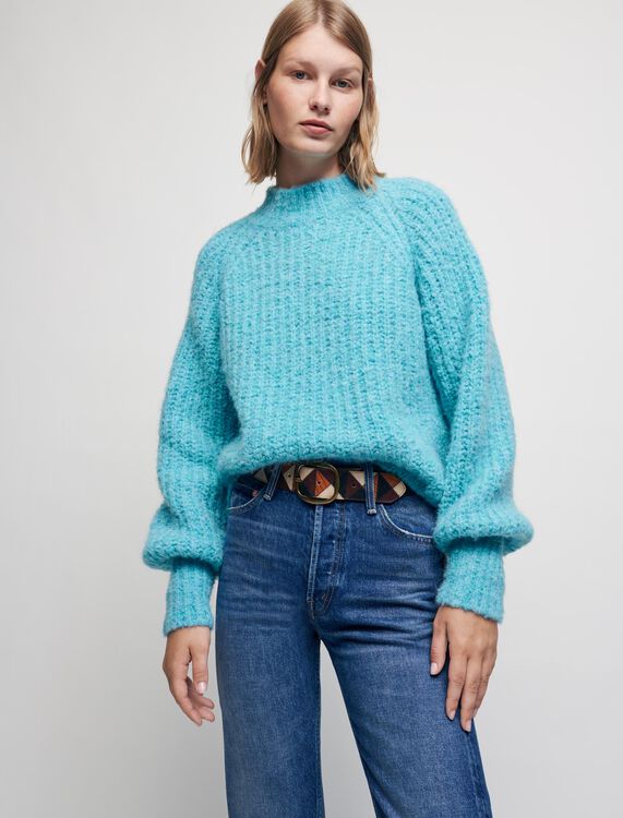 Wool alpaca blend high-necked jumper - Cardigans & Sweaters - MAJE