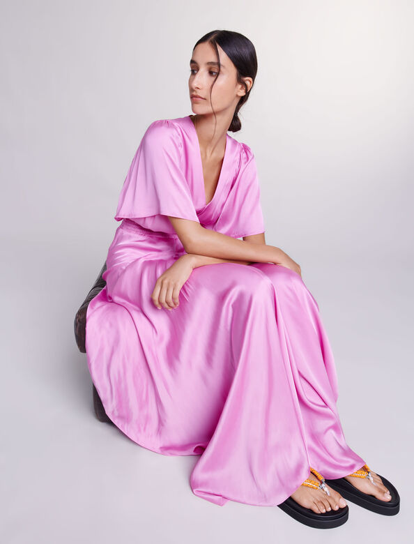 Satin-look maxi dress : View All color Pink