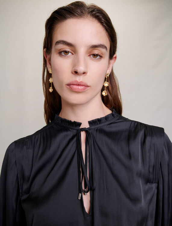 Long black cinched jumpsuit - Jumpshort & Jumpsuits - MAJE