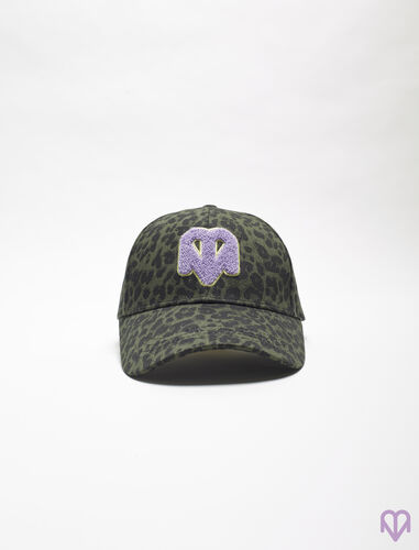 Printed cap with Maje Varley patch : Other accessories color Khaki leopard print