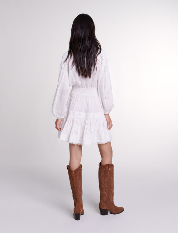Short cotton patchwork dress - Fall-Winter Collection - MAJE