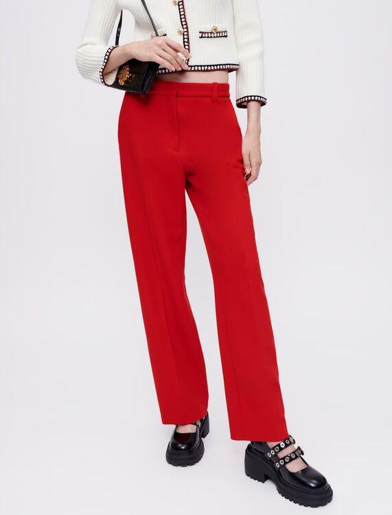 Red wide-leg tailored trousers - Trousers & Jeans - MAJE