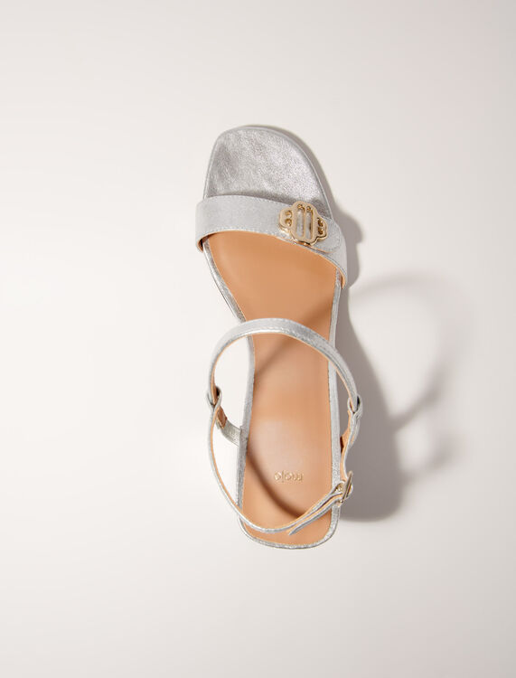 Metallic leather sandals - Evening capsule collection - MAJE