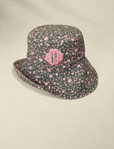 Wide printed bucket hat : Other accessories color roses button