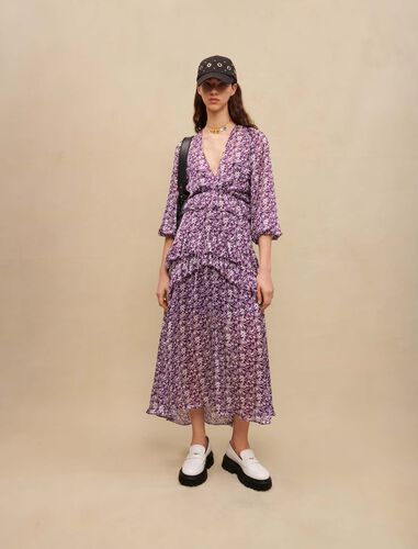 Floral-print long dress : Dresses color Dreamlike
