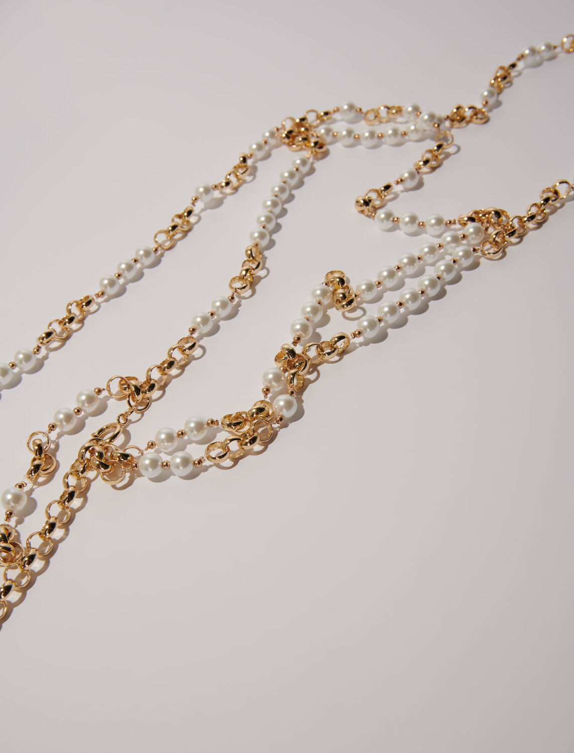 Mixed bead and metal belt : Qixi Collection color 