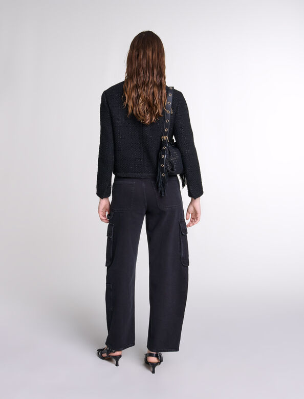 Short tweed jacket : Blazers & Jackets color Black